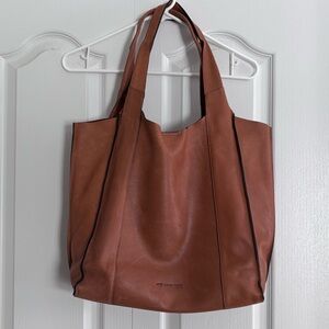 Marta Ponti Brown Leather Tote Bag